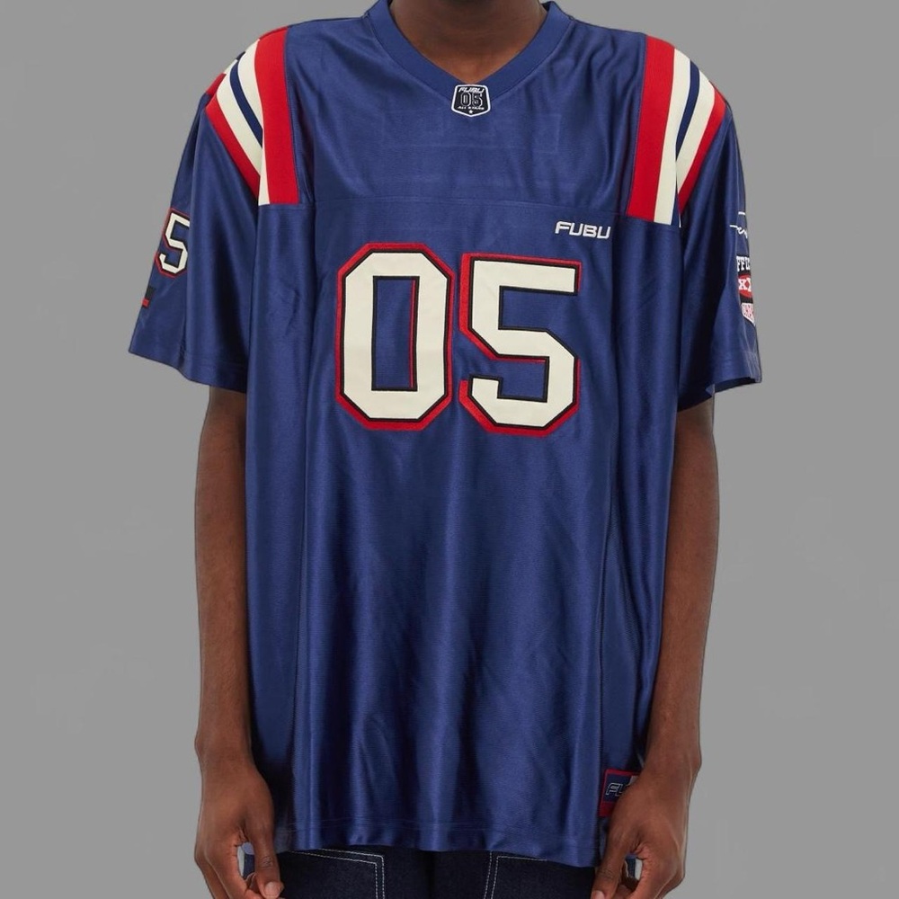 FUBU Men's Navy and Red Jersey